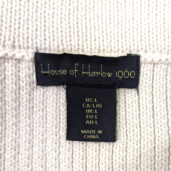 House of Harlow 1960 Sweater Set Crop Top Pencil Skirt NEW Womens Large Ivory - Picture 8 of 16